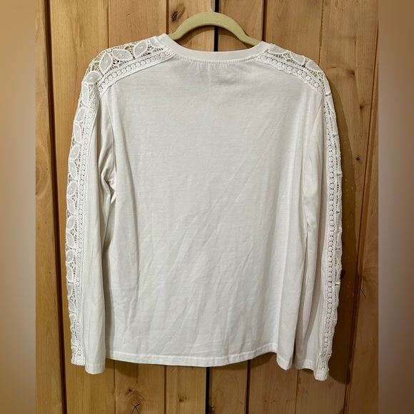 FRIFUL Women’s White Lace Crochet Long Sleeve Top Size S - Picture 4 of 5